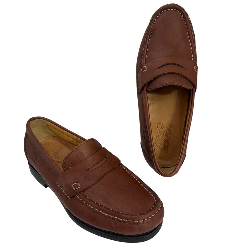 Arnold Palmer Valentino‎ Mens Penny Loafers Brown Leather Comfort Classics 8.5 M